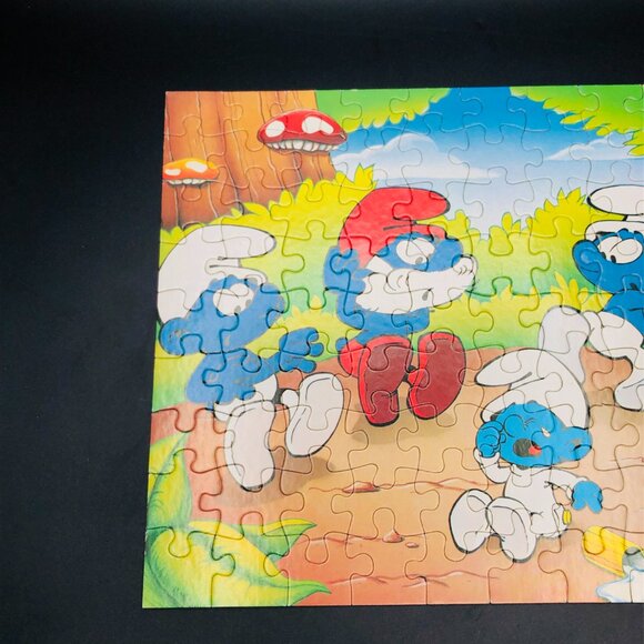 Vintage 1983 PEYO Smurf Jigsaw Puzzle - 100 Pcs COMPLETE: Cartoon Character - Picture 2 of 10